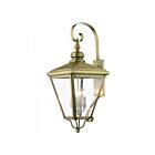 Livex Lighting 27374-01 4-Lights 240W Antique Brass and Brushed Nickel Outdoor Wall Lantern