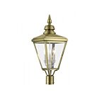 Livex Lighting 27375-01 3-Lights 180W Antique Brass and Brushed Nickel Outdoor Post Top Lantern