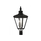 Livex Lighting 27375-04 3-Lights 180W Black and Brushed Nickel Outdoor Post Top Lantern