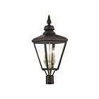 Livex Lighting 27375-07 3-Lights 180W Bronze and Antique Brass Outdoor Post Top Lantern