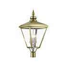 Livex Lighting 27376-01 4-Lights 240W Antique Brass and Brushed Nickel Outdoor Post Top Lantern
