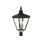 Livex Lighting 27376-04 4-Lights 240W Black and Brushed Nickel Outdoor Post Top Lantern