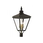 Livex Lighting 27376-07 4-Lights 240W Bronze and Antique Brass Outdoor Post Top Lantern