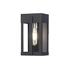 Livex Lighting 28961-04 1-Light 60W Black and Brushed Nickel Outdoor Wall Lantern