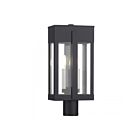 Livex Lighting 28964-04 2-Lights 120W Black and Brushed Nickel Outdoor Post Top Lantern