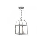 Livex Lighting 4041-80 Milford 2-Lights 120W Nordic Gray with Brushed Nickel Cluster Convertible Semi Flush Mount or Pendant