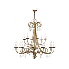 Livex Lighting 40870-48 Daphne 18-Lights 720W Antique Gold Leaf Chandelier