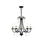 Livex Lighting 40875-05 Daphne 5-Lights 300W Polished Chrome Chandelier