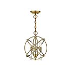Livex Lighting 40903-01 Aria 3-Lights 180W Antique Brass Convertible Semi Flush Mount or Chandelier