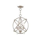 Livex Lighting 40904-35 Aria 3-Lights 180W Polished Nickel Convertible Semi Flush Mount or Chandelier