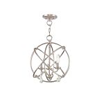 Livex Lighting 40904-91 Aria 3-Lights 180W Brushed Nickel Convertible Semi Flush Mount or Chandelier