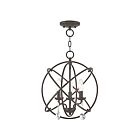 Livex Lighting 40904-92 Aria 3-Lights 180W English Bronze Convertible Semi Flush Mount or Chandelier