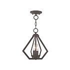 Livex Lighting 40922-07 Prism 2-Lights 120W Bronze Convertible Semi Flush Mount or Pendant