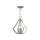 Livex Lighting 40922-91 Prism 2-Lights 120W Brushed Nickel Convertible Semi Flush Mount or Pendant
