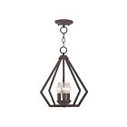 Livex Lighting 40923-07 Prism 3-Lights 180W Bronze Convertible Semi Flush Mount or Pendant