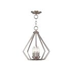 Livex Lighting 40923-91 Prism 3-Lights 180W Brushed Nickel Convertible Semi Flush Mount or Pendant