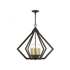 Livex Lighting 40873-04 Daphne 6-Lights 360W Black with Antique Brass Finish Accents Chandelier