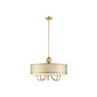 Livex Lighting 41105-33 Arabesque 6-Lights 350W Soft Gold Convertible Pendant