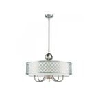 Livex Lighting 41105-91 Arabesque 6-Lights 350W Brushed Nickel Convertible Pendant