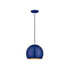 Livex Lighting 41181-37 Piedmont 1-Light 60W Shiny Cobalt Blue with Polished Chrome Accents Pendant