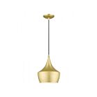 Livex Lighting 41186-33 Waldorf 1-Light 60W Soft Gold with Polished Brass Accents Pendant