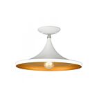 Livex Lighting Waldorf 41189-03 1-Light 60W White with Brushed Nickel Finish Accents Semi Flush Mount