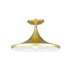 Livex Lighting Waldorf 41189-33 1-Light 60W Soft Gold with Polished Brass Accents Semi Flush Mount