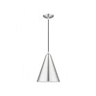 Livex Lighting 41492-66 Dulce 1-Light 60W Brushed Aluminum with Polished Chrome Accents Pendant