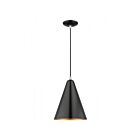 Livex Lighting 41492-68 Dulce 1-Light 60W Shiny Black with Polished Chrome Accents Pendant