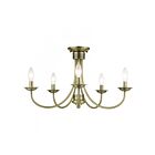 Livex Lighting Estate 42684-01 5-Lights 300W Antique Brass Semi Flush Mount