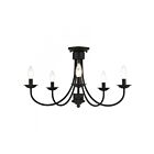 Livex Lighting Estate 42684-04 5-Lights 300W Black Semi Flush Mount