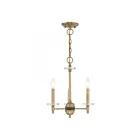 Livex Lighting 42703-07 Bennington 3-Lights 180W Bronze with Brushed Nickel Accent Chandelier