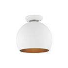 Livex Lighting Piedmont 43390-03 1-Light 40W White with Brushed Nickel Accents Semi Flush Mount