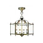 Livex Lighting 4398-01 Livingston 4-Lights 240W Antique Brass Convertible Semi-Flush Mount or Pendant