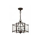 Livex Lighting 4398-07 Livingston 4-Lights 240W Bronze Convertible Semi-Flush Mount or Pendant