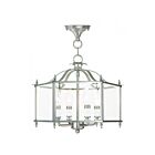 Livex Lighting 4398-91 Livingston 4-Lights 240W Brushed Nickel Convertible Semi-Flush Mount or Pendant