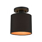 Livex Lighting Sentosa 45084-04 1-Light 60W Black Semi Flush Mount