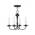 Livex Lighting 4524-04 Heritage 4-Lights 240W Black Convertible Semi Flush Mount or Chandelier