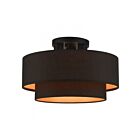 Livex Lighting Sentosa 45614-04 3-Lights 120W Black Semi Flush Mount