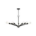 Livex Lighting 45837-04 Prague 7-Lights 420W Black with Brushed Nickel Accents Chandelier