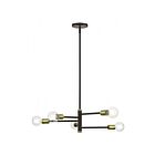 Livex Lighting 45865-12 Bannister 5-Lights 300W Satin Brass Chandelier