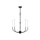 Livex Lighting 46065-04 Clairmont 5-Lights 300W Black with Brushed Nickel Accents Chandelier