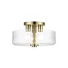 Livex Lighting 46123-01 3-Lights 120W Antique Brass Semi Flush Mount