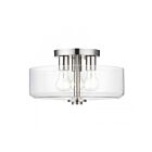 Livex Lighting 46123-91 3-Lights 120W Brushed Nickel Semi Flush Mount
