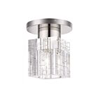 Livex Lighting Rotterdam 46180-35 1-Light 60W Polished Nickel Semi Flush Mount