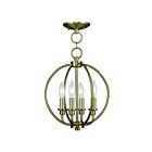 Livex Lighting 4664-01 Milania 4-Lights 240W Antique Brass Convertible Semi-Flush Mount or Pendant