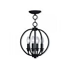 Livex Lighting 4664-07 Milania 4-Lights 240W Bronze Convertible Semi-Flush Mount or Pendant