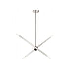 Livex Lighting 46983-91 Monaco 4-Lights 240W Brushed Nickel with Black Chrome Finish Accent Chandelier