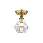 Livex Lighting Brussels 47070-08 1-Light 60W Natural Brass Semi Flush Mount