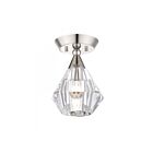 Livex Lighting Brussels 47070-35 1-Light 60W Polished Nickel Semi Flush Mount